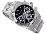 Guess Continental Black Dial Silver Steel Strap Watch for Men - GW0260G1