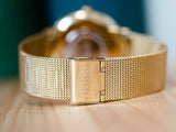 Hugo Boss Horizon Quartz Black Dial Gold Mesh Bracelet Watch For Men - 1513735