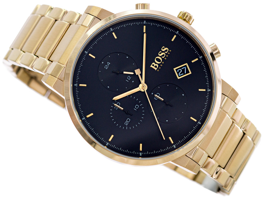 Hugo Boss Integrity Chronograph Grey Gold Dial for Watch Steel Men Strap