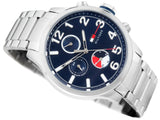 Tommy Hilfiger Jackson Chronograph Blue Dial Silver Steel Strap Watch for Men - 1791242