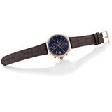 Tommy Hilfiger Daniel Blue Dial Brown Leather Strap Watch for Men - 1710418