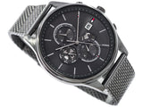 Tommy Hilfiger Shawn Chronograph Quartz Grey Dial Grey Mesh Bracelet Watch for Men - 1791613