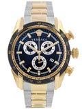 Versace V-Ray Chronograph Black Dial Two Tone Steel Strap Watch For Men - VE2I00421