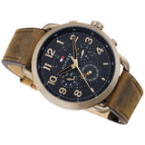 Tommy Hilfiger Briggs Chronograph Black Dial Brown Leather Strap Watch for Men - 1791425