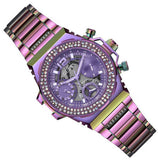 Guess Fusion Chronograph Purple Dial Purple Steel Strap Watch for Women - GW0552L4