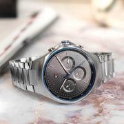 Tommy Hilfiger Justin Chronograph Gray Dial Silver Steel Strap Watch For Men - 1792054