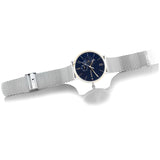 Tommy Hilfiger Brooklyn Quartz Blue Dial Silver Mesh Bracelet Watch for Men - 1791505