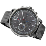 Tommy Hilfiger London Chronograph Grey Dial Grey Mesh Bracelet Watch for Men - 1791530