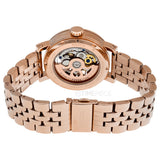 Fossil Boyfriend Automatic Skeleton Rose Gold Dial Rose Gold Steel Strap Watch for Women - ME3065