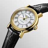 Longines Presence Automatic White Dial Black Watch untuk Wanita - L4.321.2.11.2