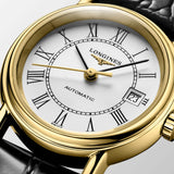 Longines Presence Automatic White Dial Black Watch untuk Wanita - L4.321.2.11.2