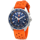 Tag Heuer Formula 1 Quartz Chronograph Blue Dial Orange Rubber Strap Watch for Men - CAZ1014.FT8028