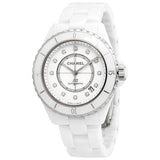 Chanel J12 Diamonds Quartz Ceramic White Dial White Steel Strap Watch for Women - J12 H2422