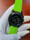 Emporio Armani Sports Analog Black Dial Green Rubber Strap Watch For Men - AR6115