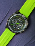 Emporio Armani Sports Analog Black Dial Green Rubber Strap Watch For Men - AR6115