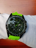 Emporio Armani Sports Analog Black Dial Green Rubber Strap Watch For Men - AR6115