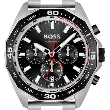 Hugo Boss Energy Chronograph Black Dial Black Silicon Strap Watch For
