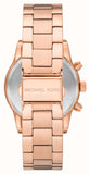 Michael Kors Ritz Chronograph Rose Gold Dial Rose Gold Steel Strap Watch For Women - MK7302