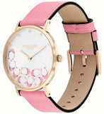 Coach Perry White Dial Pink Leather Strap Watch for Women - 14503243