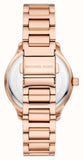 Michael Kors Sage Three-Hand Mother of Pearl White Dial Rose Gold Steel Strap Watch for Women - MK4806