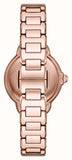 Emporio Armani Mia Three Hand Crystals Silver Dial Rose Gold Steel Strap Watch For Women - AR11633