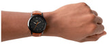 Fossil The Minimalist Black Dial Brown Leather Strap Watch for Men - FS5305