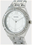 Guess Cosmo Diamonds Silver Dial Silver Steel Strap Watch For Women - GW0033L1