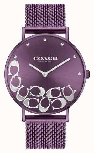 Coach Perry Purple Dial Purple Mesh Bracelet Watch for Women - 14503823