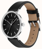 Calvin Klein City Quartz Black Dial Black Leather Strap Watch for Men - K2G2G1C1