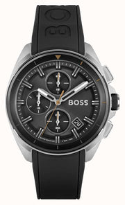 Hugo Boss Volane Chronograph Grey Dial Black Silicone Strap Watch for Men - 1513953
