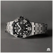Maurice Lacroix Aikon Venturer Automatic Black Dial Silver Steel Strap Watch For Men - AI6057-SSL22-330-1