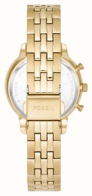Fossil Neutra Chronograph Gold Dial Gold Steel Strap Watch for Women - ES5219
