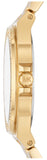 Michael Kors Lennox Three-Hand Silver Dial Gold Steel Strap Watch For Women - MK7278