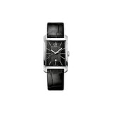 Calvin Klein Window Black Dial Black Leather Strap Watch for Men - K2M23107