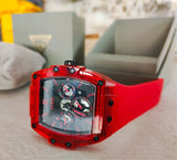 Guess Phoenix Multifunction Black Dial Red Rubber Strap Watch for Men - GW0203G5