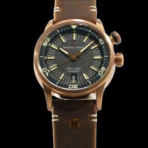 Maurice Lacroix Pontos S Diver Automatic Black Dial Brown Leather Strap Watch For Men - PT6248-BRZ01-330-2