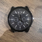 Armani Exchange Outerbanks Chronograph Black Dial Black Silicone Strap Watch For Men - AX1326