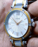 Guess Park Ave Silver Dial Two Tone Steel Strap Watch for Women - W0636L1