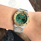 Versace Greca Green Dial Silver Steel Strap Watch for Women - VEVH00720