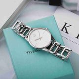 Calvin Klein Stately White Dial Silver Steel Strap Watch for Women - K3G23126