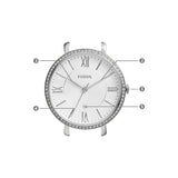 Fossil Jacqueline White Dial Silver Steel Strap Watch for Women - ES3631