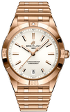 Breitling Chronomat 32 White Dial Rose Gold Steel Strap Watch for Women - R10380101A1R1