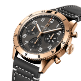 Breitling Super Avi Chronograph 42 P-51 Mustang Black Dial Black Leather Strap Watch for Men - R233801A1B1X1