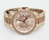 Michael Kors Ritz Chronograph Rose Gold Dial Rose Gold Steel Strap Watch For Women - MK6598