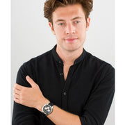 Maserati SFIDA Chronograph Black Silver Dial Black Rubber Strap Watch For Men - R8851123001