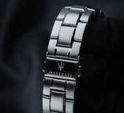 Maserati Successo Solar Edition Black Dial Silver Steel Strap Watch For Men - R8873645003