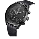 Hugo Boss Grand Prix Black Dial Black Leather Strap Watch for Men - 1513474