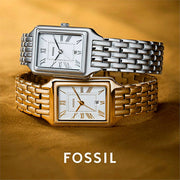 Fossil Raquel Three Hand Date White Dial Silver Steel Strap Watch for Women - ES5221