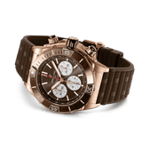 Breitling Super Chronomat B01 44 Brown Dial Brown Rubber Strap Watch for Men - RB0136E31Q1S1