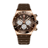 Breitling Super Chronomat B01 44 Brown Dial Brown Rubber Strap Watch for Men - RB0136E31Q1S1